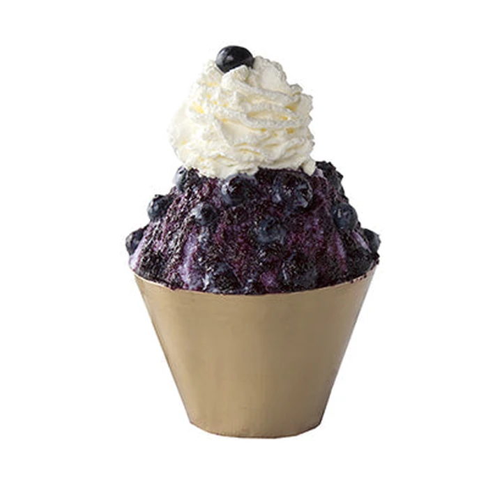 Blueberry bingsoo Korean shaved ice at Snowy Village in Saskatoon